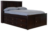 Model 82921K6-22 Full Size Bookcase Bed with Six Drawers in Dark Espresso