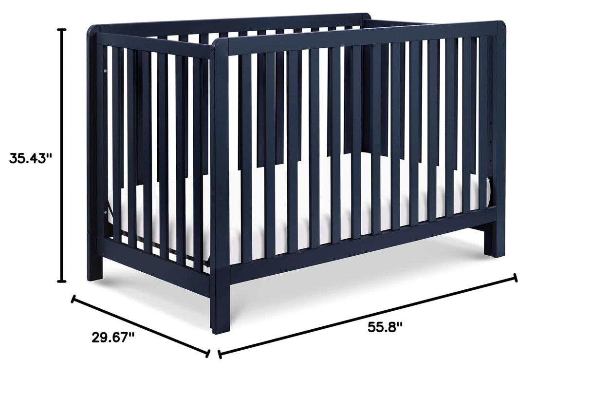 Carter's by Colby 4-in-1 Low-Profile Convertible Crib in Navy Blue, Greenguard Gold Certified