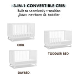 DaVinci Otto 3-in-1 Convertible Crib in White with Acrylic Slats, Greenguard Gold Certified