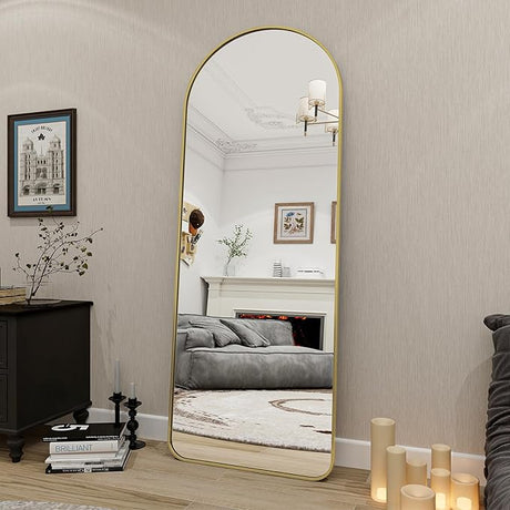 65"x24" Arch Floor Mirror, Full Length Mirror Wall Mirror Hanging or Leaning Arched-Top