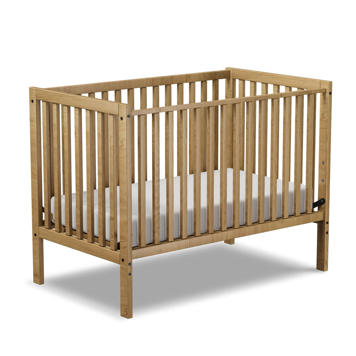 Baby Crib, 5-in-1 Full Size Convertible Toddler Bed with Sustainable Natural Pinewood for Small Baby