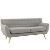 Modway Remark Mid-Century Modern Sofa With Upholstered Fabric In Light Gray