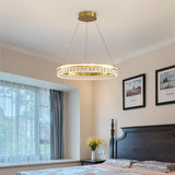 Crystal Chandelier Modern Ring Chandelier Living Room Stepless Dimming