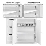 Bathroom Free-Standing Floor Cabinet, Practical Storage Cabinet with 4 Drawers