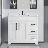 30" Bathroom Vanity with Sink, Undermount Integrated Stone Sink