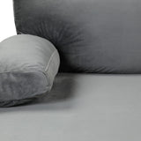 Large Velvet Fabric U-Shape Sectional Sofa, Double Extra Wide