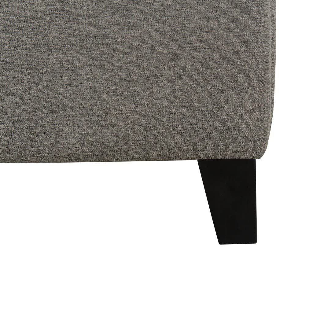 Frame Black Finish Wood Legs Adjustable Height, Tufted Headboard, Perfect Balance