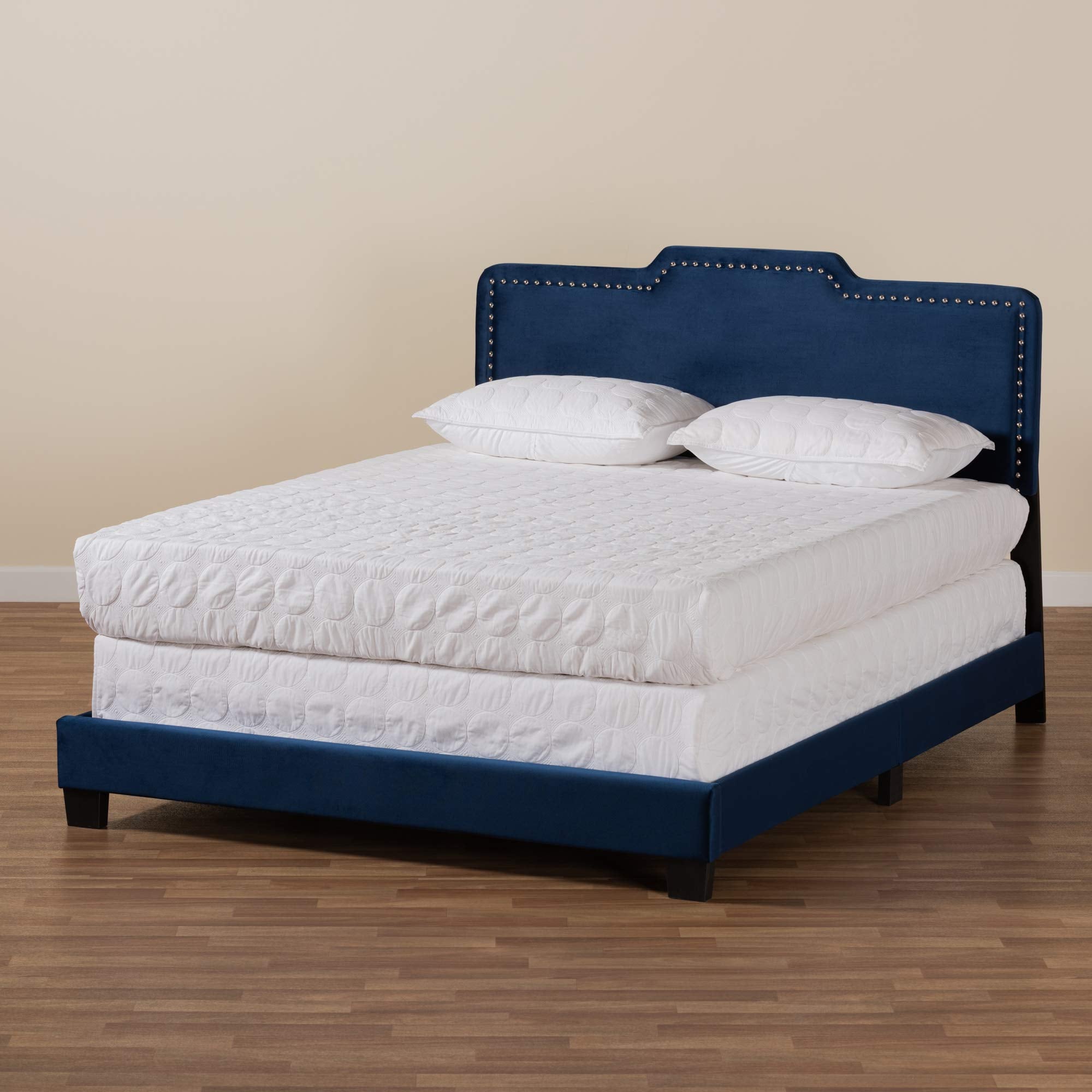 Benjen Beds (Box Spring Required), Queen, Navy Blue/Black