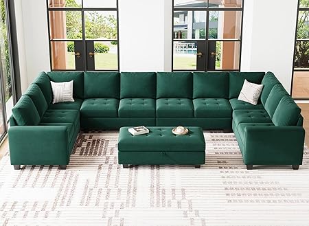 Oversized Modular Sectional Sofa U Shaped Sofa with Storage Ottoman