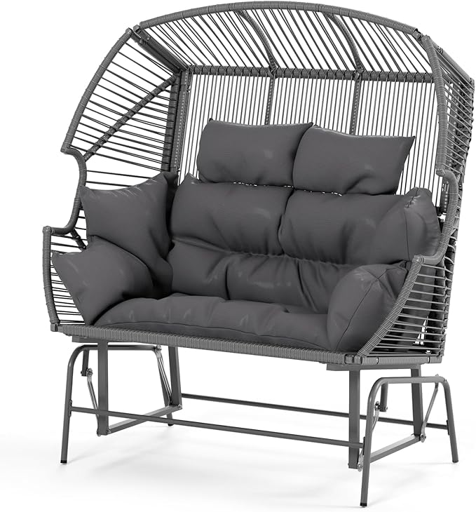 Patio Double Egg Chair, Indoor Outdoor Oversized Loveseat