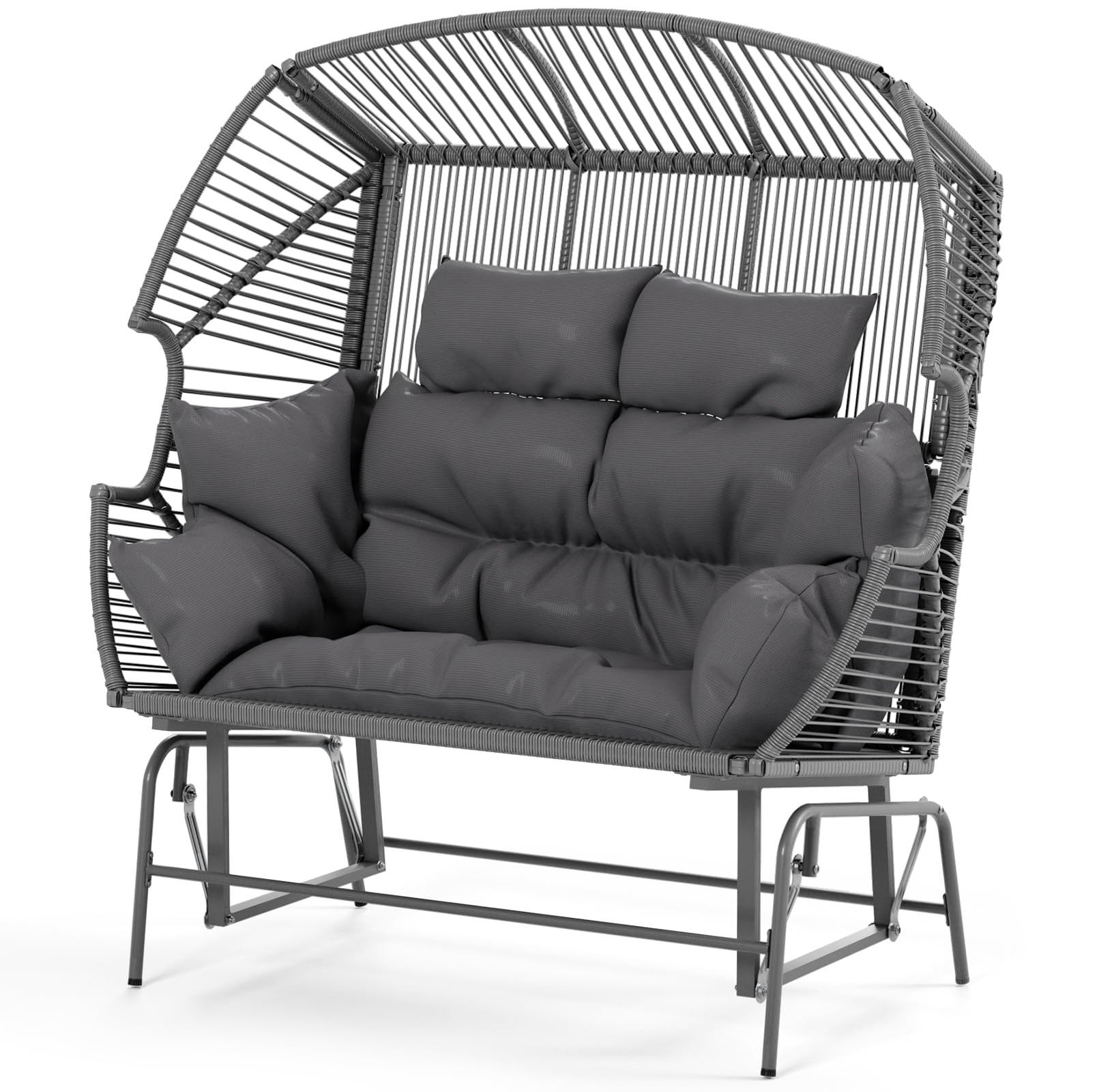 Patio Double Egg Chair, Indoor Outdoor Oversized Loveseat