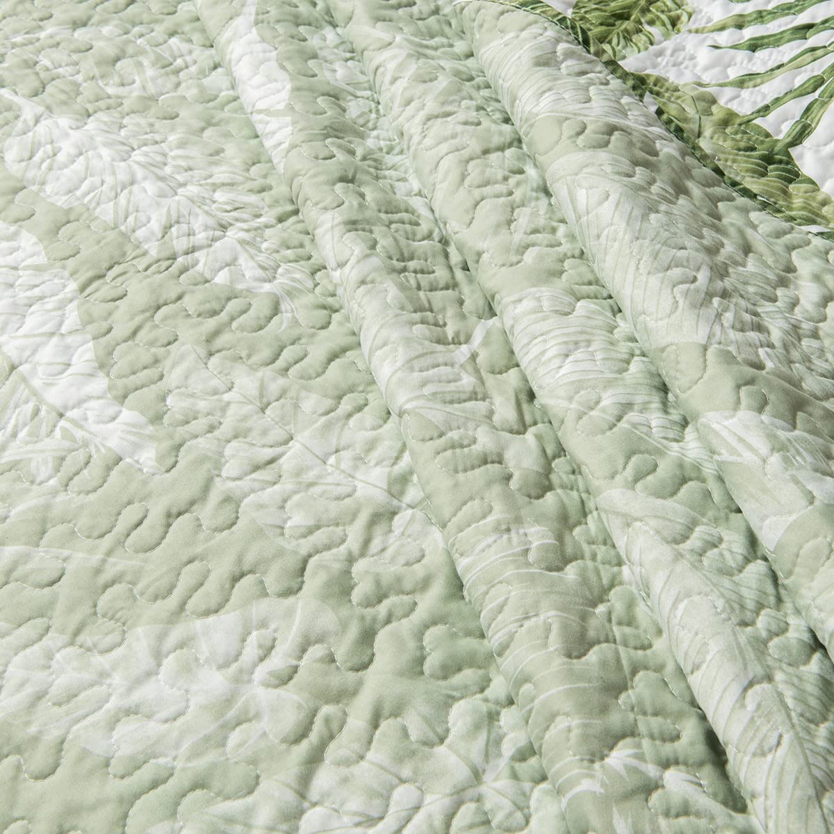 Tropical Plants Quilt Set Queen Size 3 Pieces