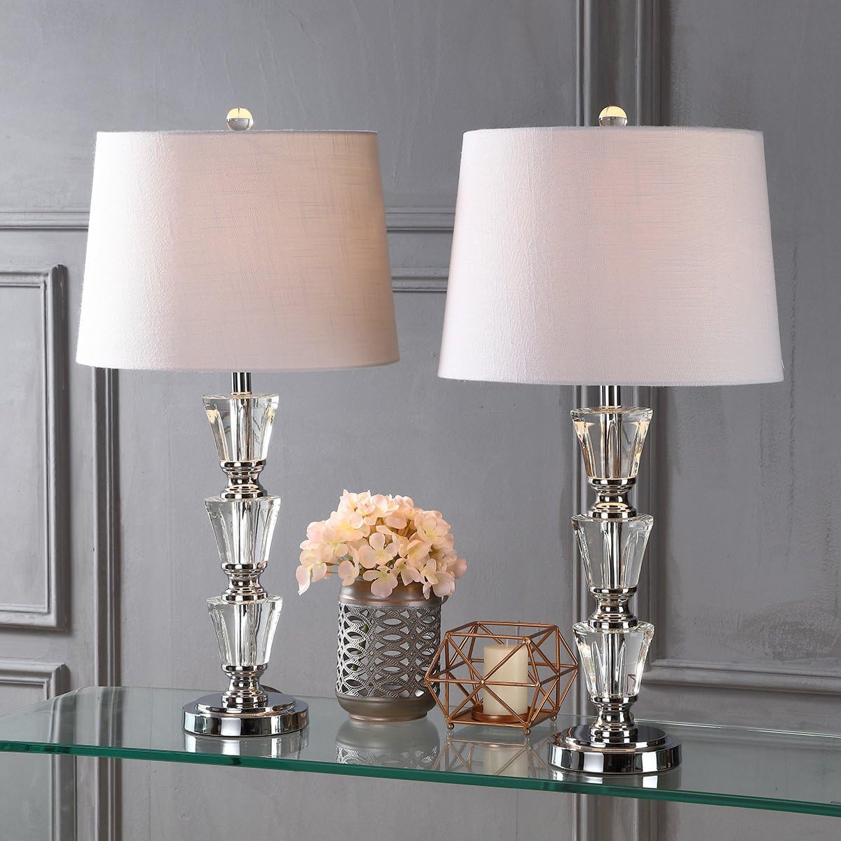 JYL2044A-SET2 Set of 2 Table Lamps Layla 27" Crystal LED Table Lamp