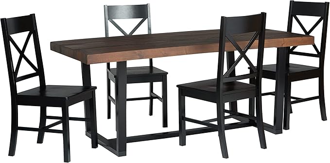 Barnes 5-Piece Rustic Metal and Wood Dining Table