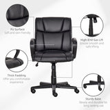 Mid Back Home Office Chair with 2-Point Lumbar Massage, USB Power, Faux Leather