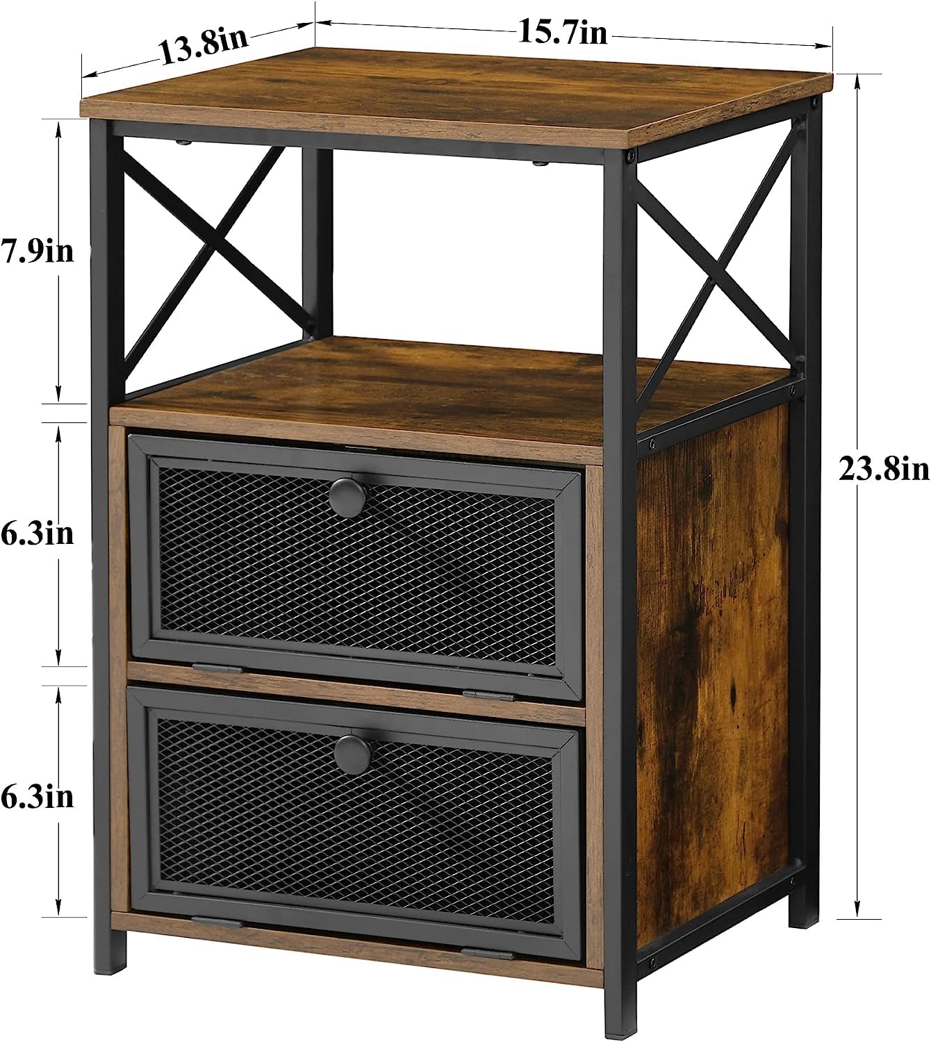 Nightstand Set of 2, Bedside Table with Drawer, Side Table, End Table