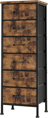 Black Tall Dresser for Bedroom, Storage Dresser Organizer with 6 Fabric Drawers