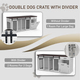 Large Dog Crate Furniture - 71 Inch Wooden Double Crate with Storage