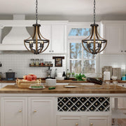 17.7" Modern Farmhouse Geometric Chandelier Light Fixture