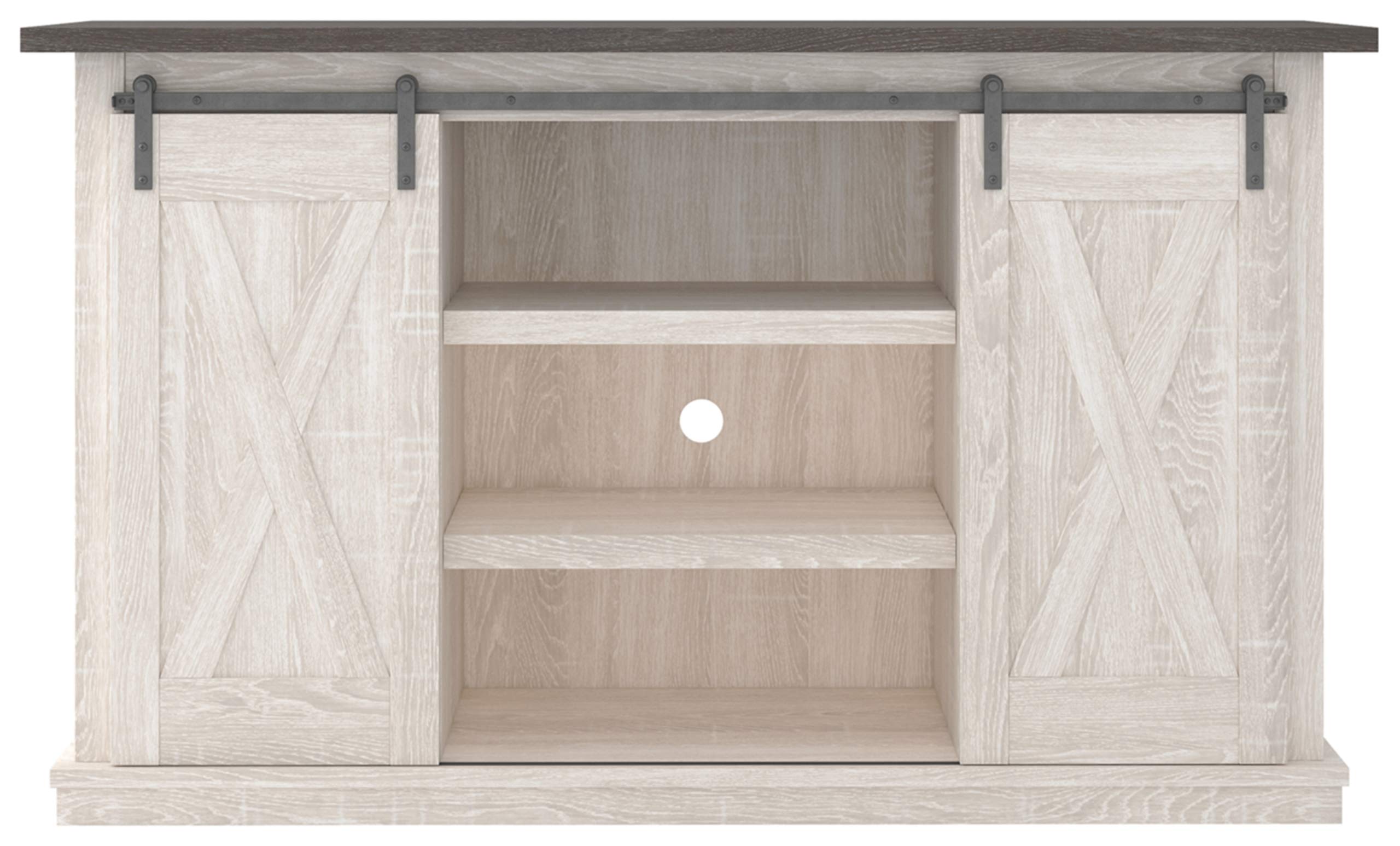 Dorrinson Farmhouse TV Stand Fits TVs up to 50" with Sliding Barn Doors and Storage