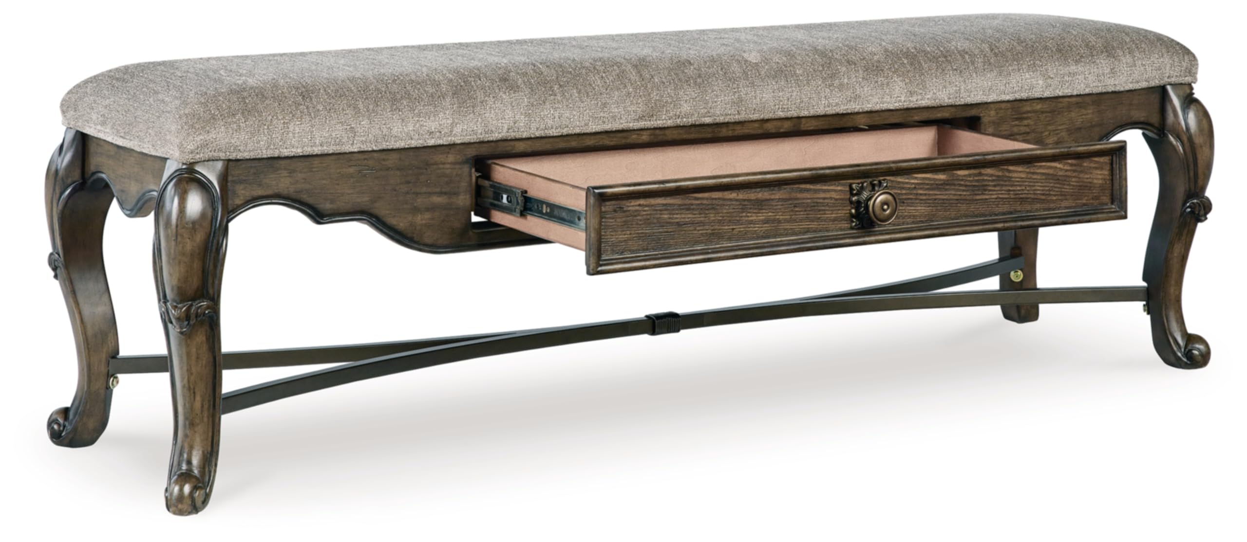 Maylee Contemporary Upholstered 63" Dining Bench with 1 Drawer