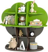 Christmas Tree Shelf Kids Bookshelf Toddler Bookcase 4-Tier Baby Book Rack Children