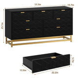 Dresser for Bedroom, 53.5” Wide Dresser Organizer, 7 Drawer Dresser