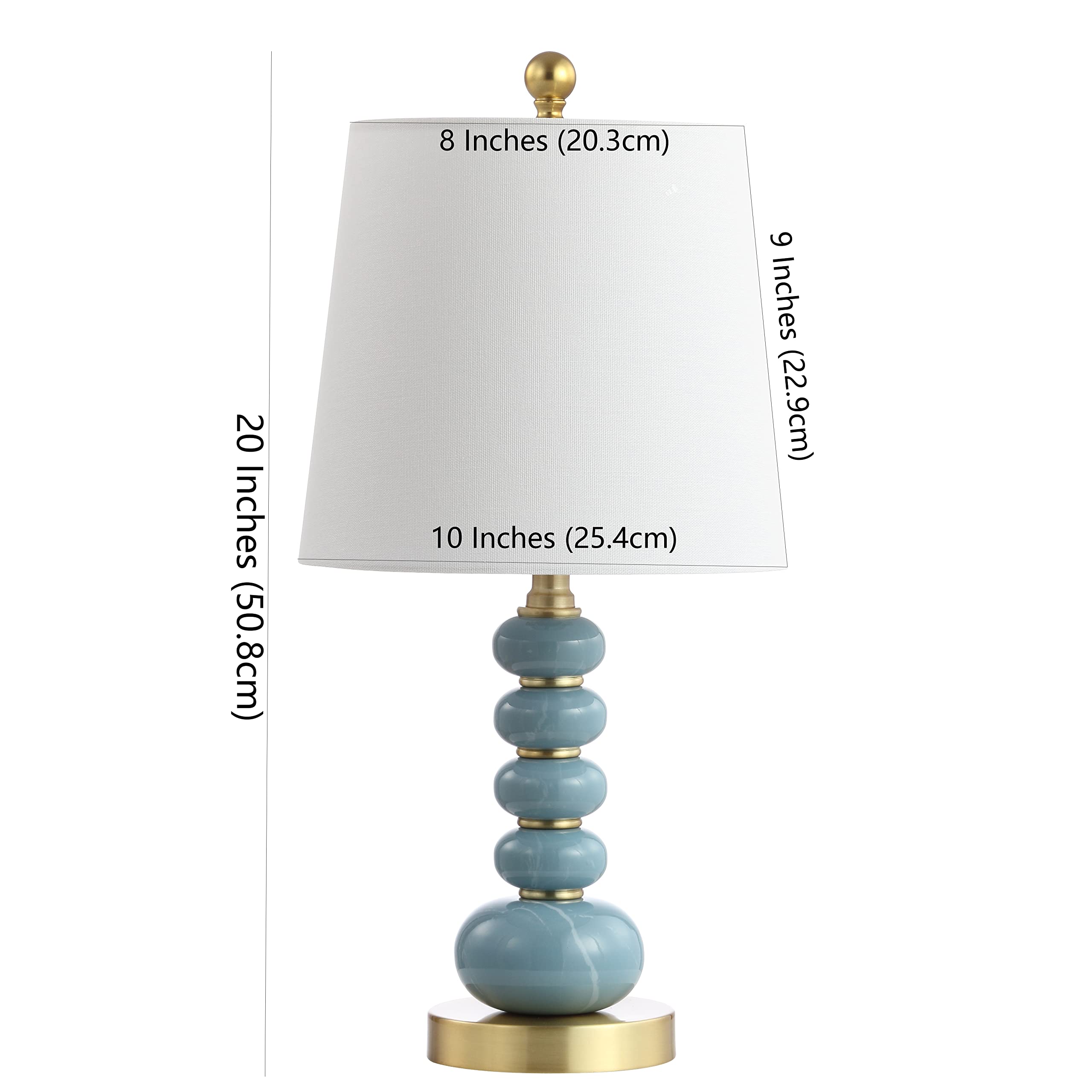 Lighting Collection Trace Light Blue Marble Finish/ Brass Gold 20-inch