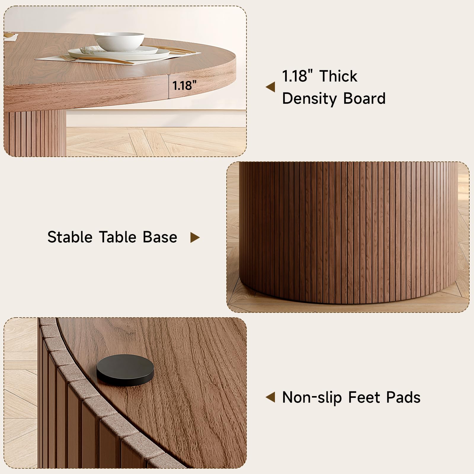 47 Inch Round Dining Table for 4