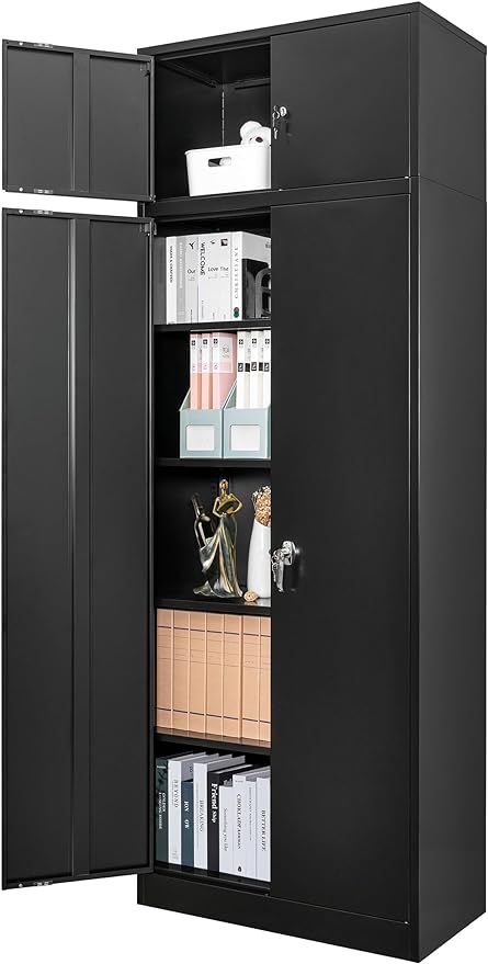 Metal Storage Cabinet, Locking Cabinet with Adjustable Shelves