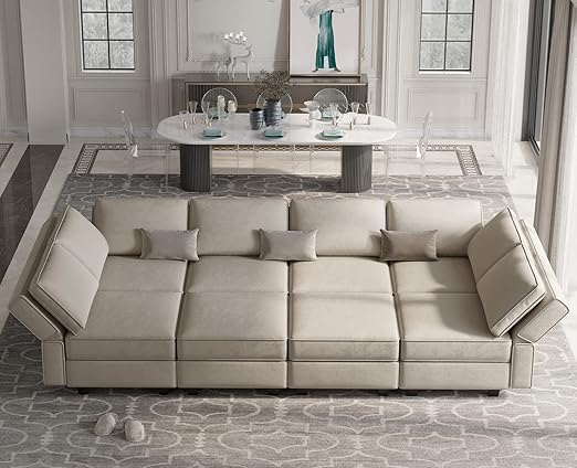 Modular Velvet Sectional Sofa with Chaise Lounge Sectional Sleeper Sofa