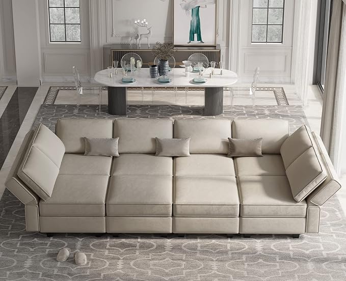 Modular Sectional Sofa with Storage Chaises Sectional Sleeper Sofa Couch 8 Seat Sectional