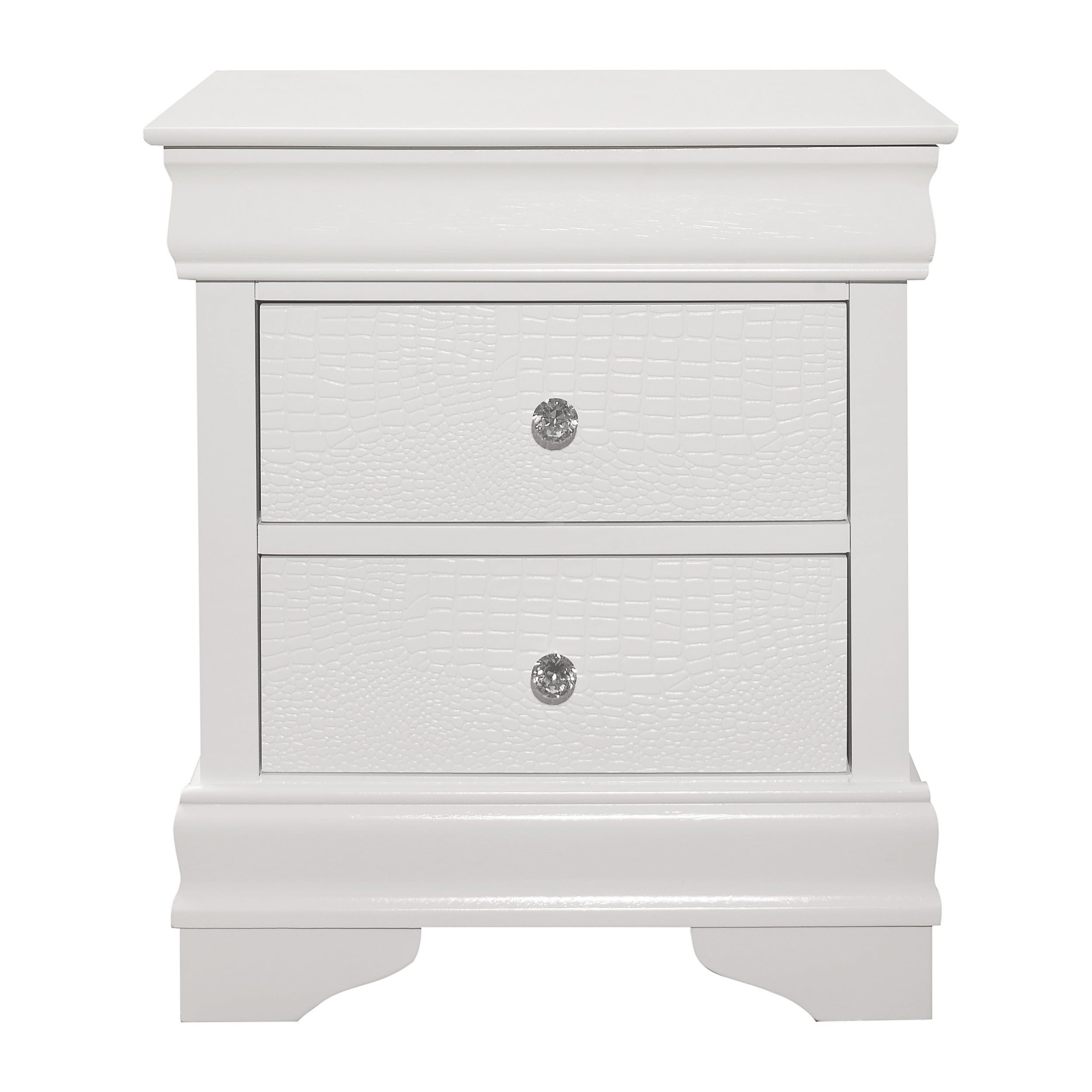 24 Inch Wood Nightstand, 2 Drawers