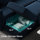 Modular Velvet Sectional Sofa with Chaise Lounge Sectional Sleeper Sofa with Storage