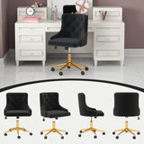 Home Office Desk Chairs, Upholstered Velvet Swivel Desk Chair with Tufted Back