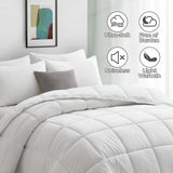 Feather and Down Comforter King Size, Lightweight Duvet Insert, Ultra-Soft 100% Cotton Shell Light Warmth Bedding Comforters(White