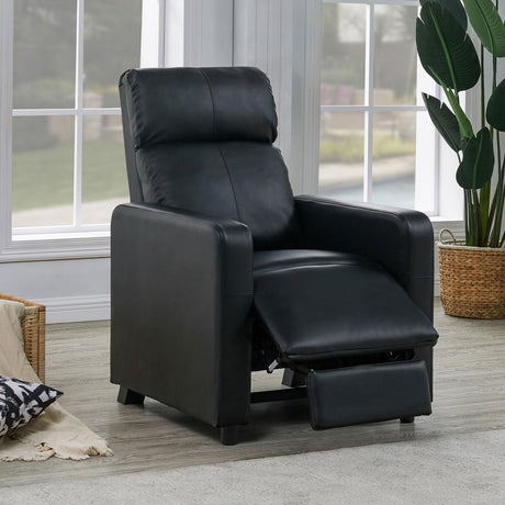 Toohey Home Theater Push Back Recliner Black, 28.75"D x 32.5"W x 41.75"H (600181)