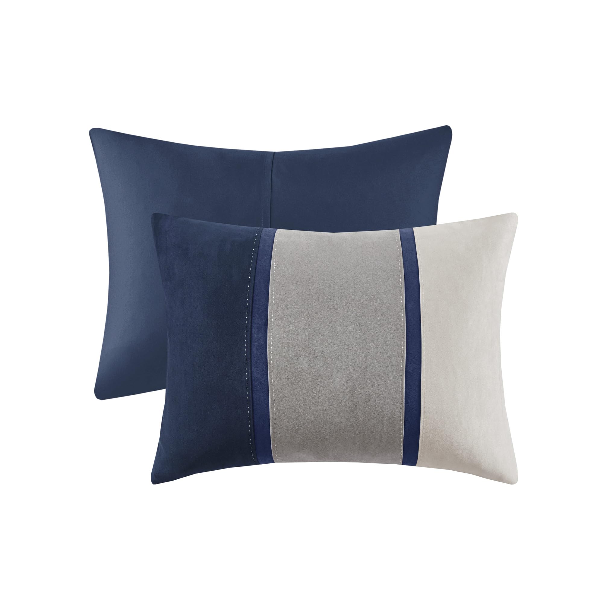 Palisades Comforter Set Modern Faux Suede Pieced Stripe Design