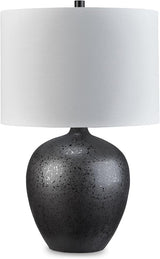 Ladstow Urban 22.5" Sleek Ceramic Table Lamp, Black