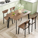 Kitchen Dining Table Set for 4, Modern Rectangular 5 Piece Dining Room Table