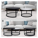 End Tables Morden Sofa Coffee Side Table 2 Piece Occasional Tea Tables Nest of Tables