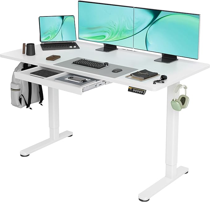 Standing Desk with Drawers, Stand Up Electric Standing Desk Adjustable Height