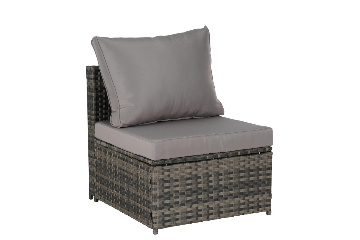 6 Pieces Outdoor Patio Furniture PE Rattan Wicker L Shaped Conversation Modular