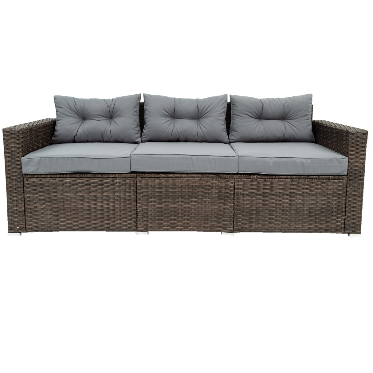 Patio Rattan Wicker Outdoor Conversation Set with Thick Cushions