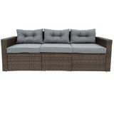 Patio Rattan Wicker Outdoor Conversation Set with Thick Cushions