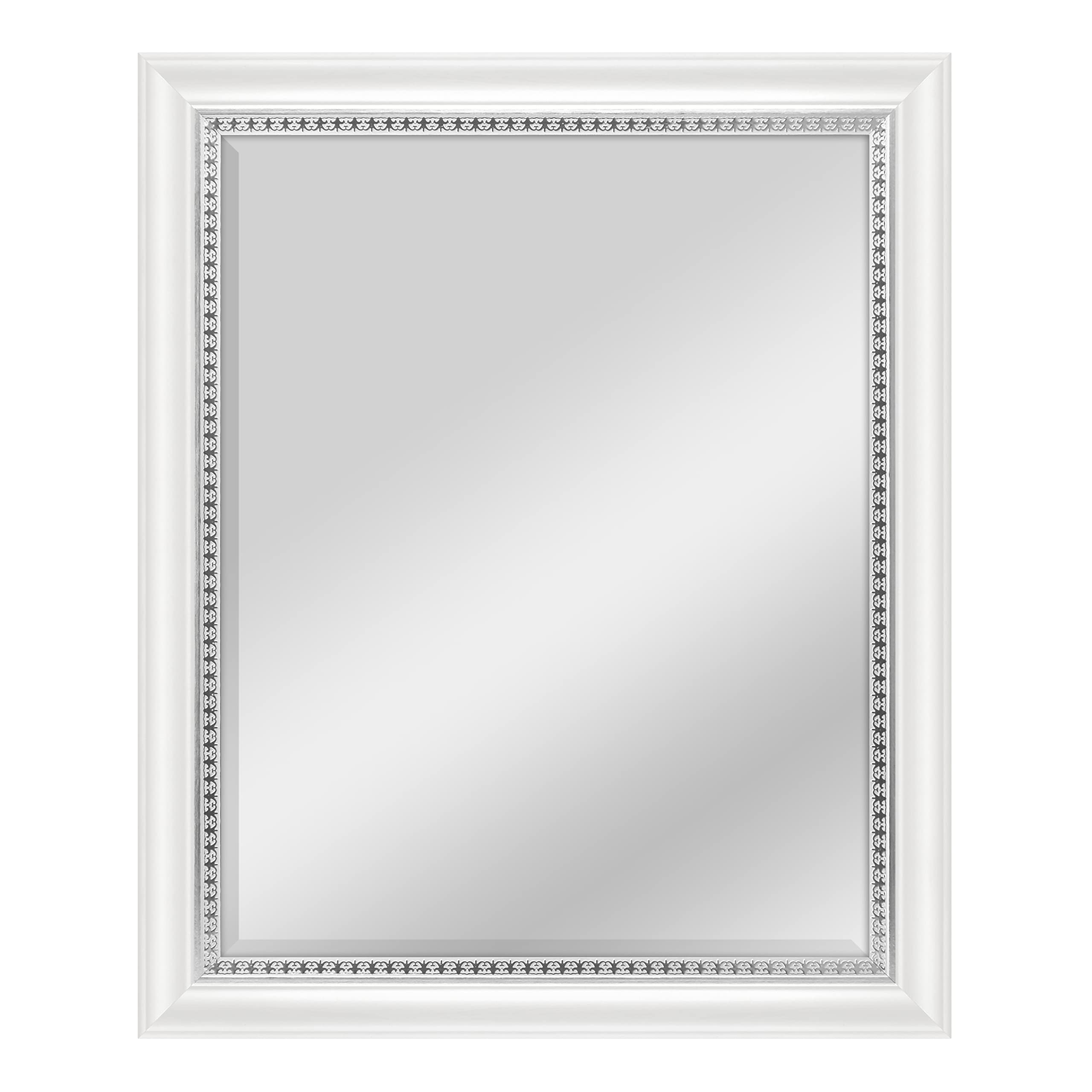 Accent Wall Mirror, White Wood Grain