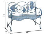 Evergreen Weatherproof Blue Fish Coastal Outdoor Bench | Holds Up to 440 lbs