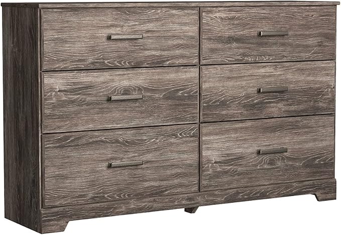 Stelsie Modern Scandinavian 6 Drawer Dresser, Whitewash