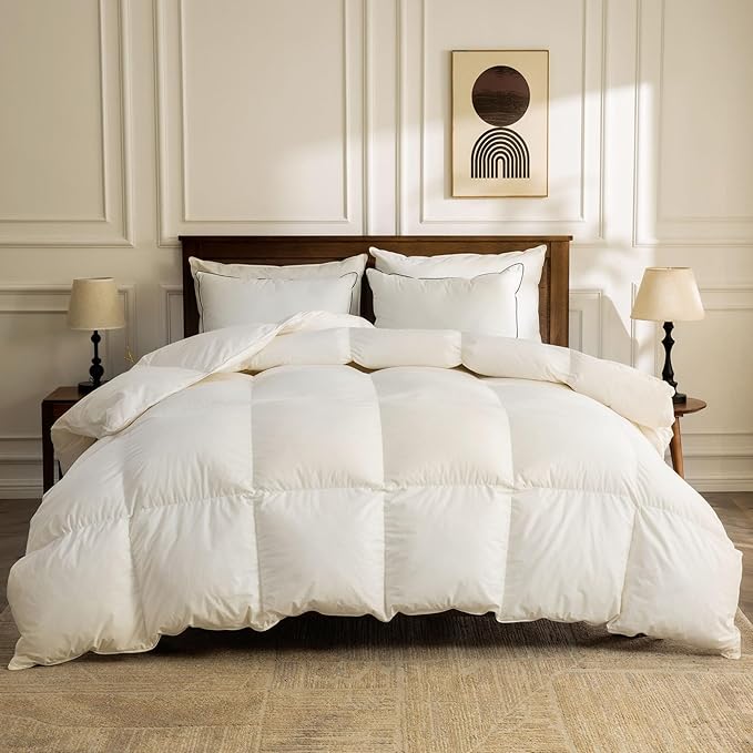 Lightweight Organic Down Comforter King Size - Hotel Duvet Insert