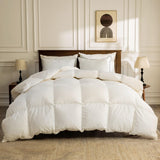 Organic Down Feather Fibers Comforter Twin Size, Fluffy Duvet Insert for All-Season